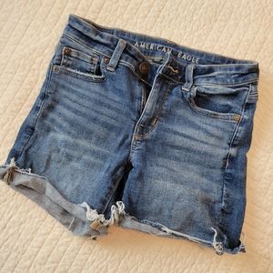 American Eagle Denim Cut Off Shorts (size: 0)